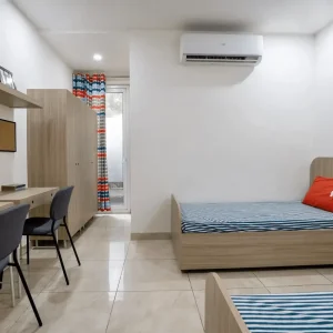 Creative for PG rooms highlighting furnished accommodation with modern facilities.
