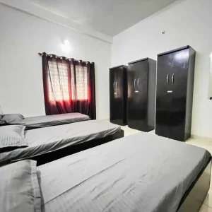 Creative for PG rooms highlighting furnished accommodation with modern facilities.