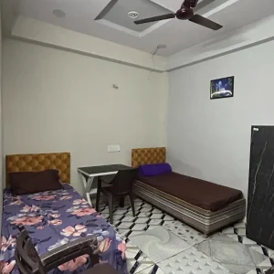 Creative for PG rooms highlighting furnished accommodation with modern facilities.